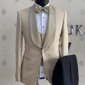 Quality Executive Wedding Suit (Gold )