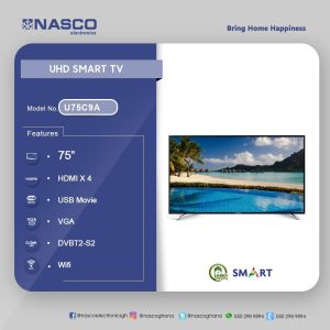 DURABLE NASCO 75" UHD LED Smart Digital TV U75C9A