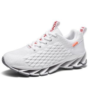 Big Size Mens Running Shoes Sports Trainers-White