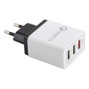 Affordable 3 USB Ports Quick Charger Travel Charger, EU Plug (Black)