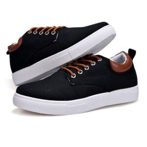 Casual Breathable Lace-up Canvas Shoes - Black