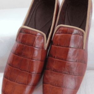 Red Eartth Coloured patterened Leather