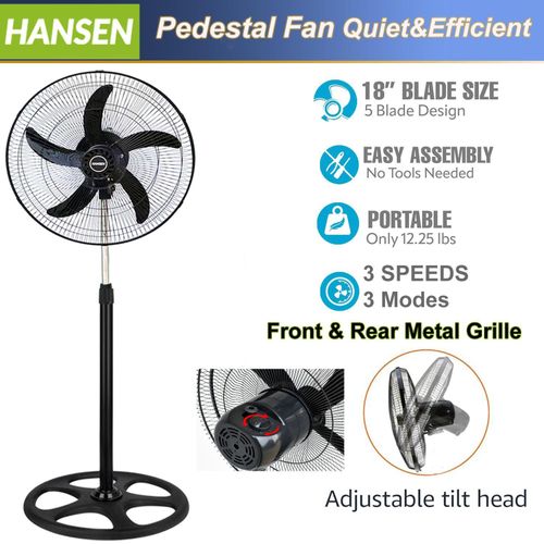 Shop HANSEN 18 Inch 3-Speed Low Noise Standing Fan - Black